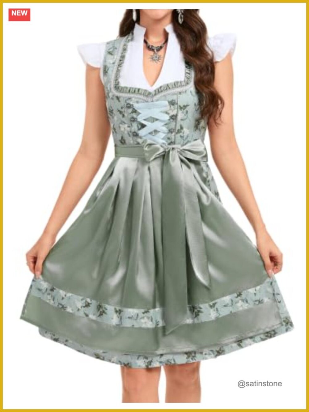 Oktoberfest Dirndl 3pc German Beer Festival Costume Dress